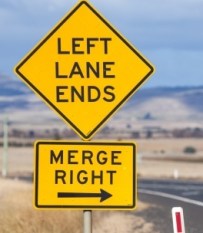 left lane ends merge right